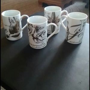 Set of 4 Gold Toned Christmas Cups